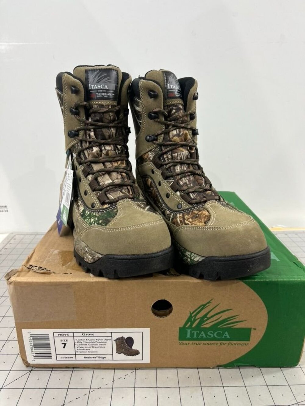 Itasca Men's Grove Insulated Waterproof Hunting Boots - Realtree Xtra Sz. 7 new